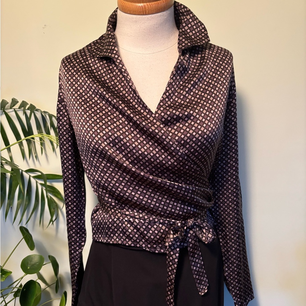 Mulberry silk wrap blouse